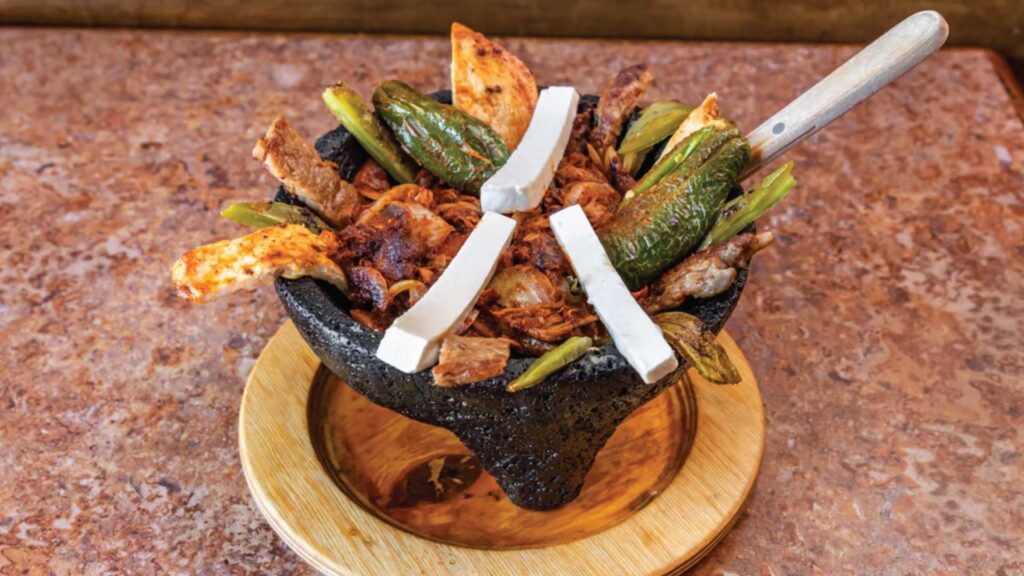 traditional flavor mexican molcajete